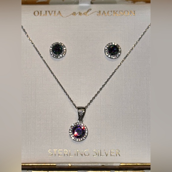 Olivia and Jackson Mystic Topaz Necklace and Earring set - Picture 6 of 6
